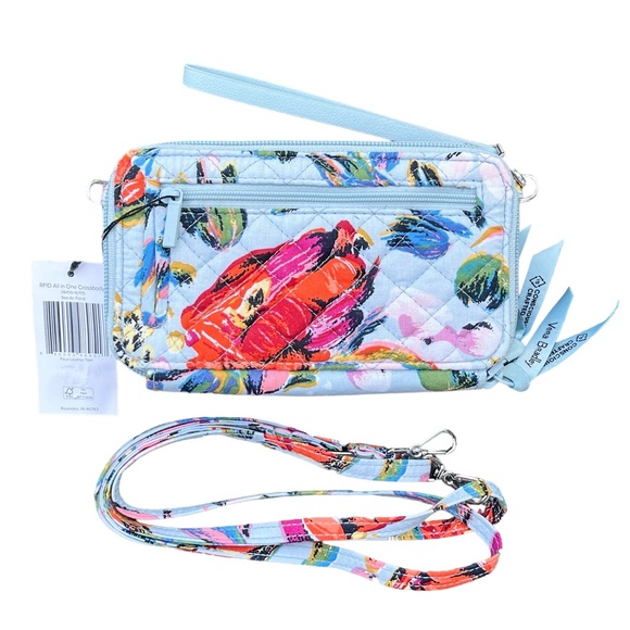 Vera Bradley RFID All in One Crossbody Bag - Sea Air Floral - Picture 5 of 9